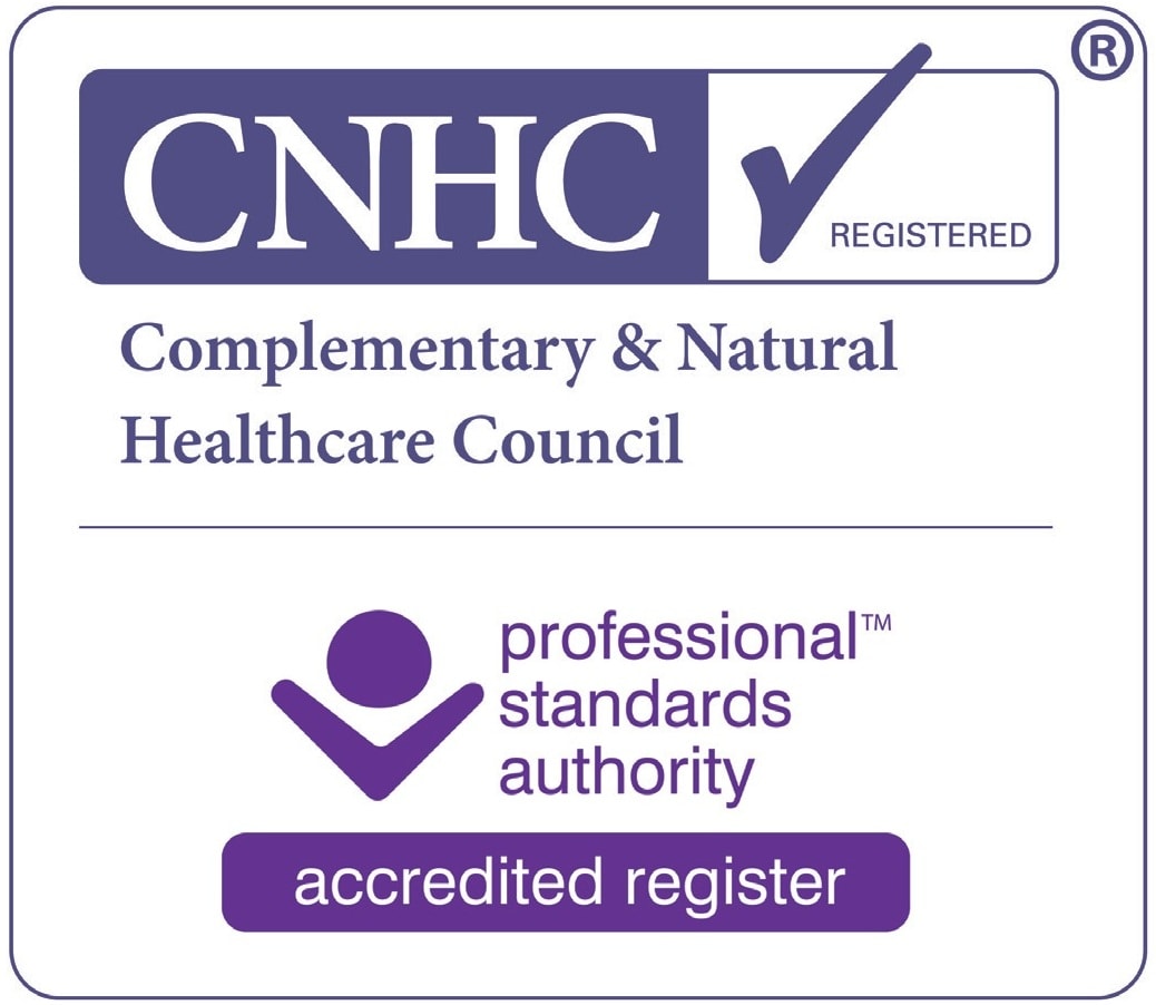 CNHC Registered — Complementary & Natural Healthcare Council, accredited by the Professional Standards Authority