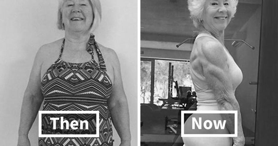 Joan MacDonald before and after her health transformation at age 70